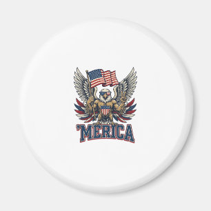 Íman Águia Patriótica Merica Camisa Vintage Vetor Desig