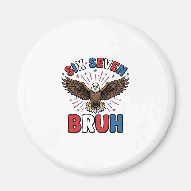 Íman Águia Patriótica Seis Sete Bruh Design Vector_1 (Frente)