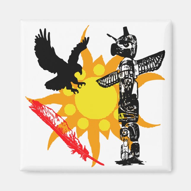 Íman Águia, Totem Águia e design de penas (Frente)
