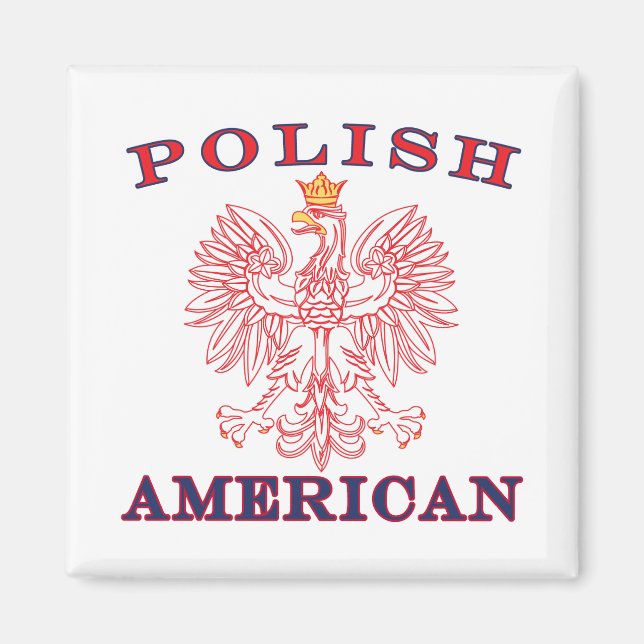 Íman Águia Vermelha Polonesa Americana (Frente)