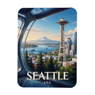 Íman Agulha Espacial Seattle EUA Montanha Viagem