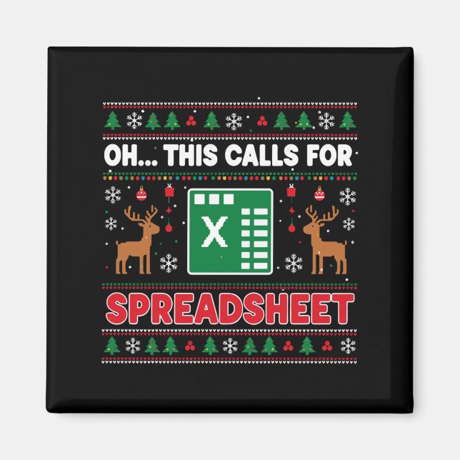Íman Ah, Isso Uma Suéter De Natal De Planilha (Frente)