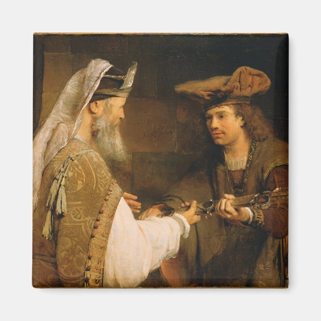 Íman Ahimelech dando a espada de Golias a David (Frente)