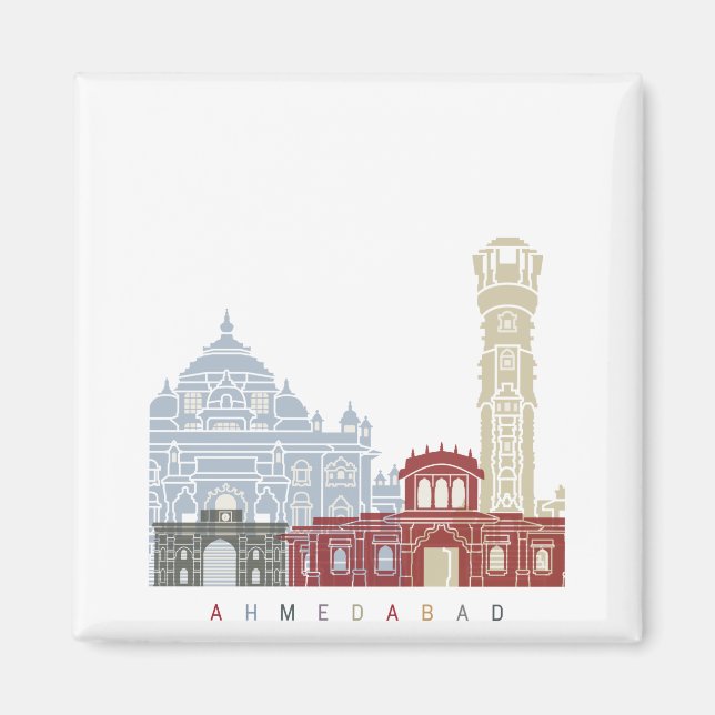Íman Ahmedabad skyline poster (Frente)
