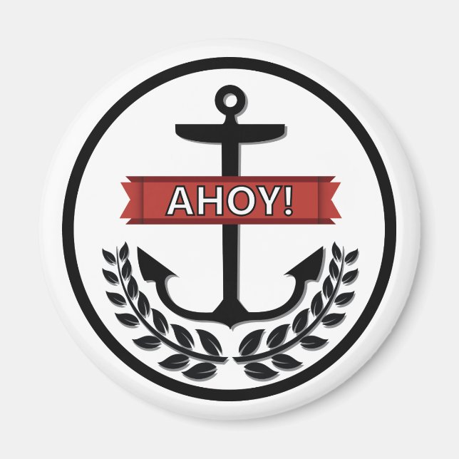 Íman Ahoy - Magneta redonda standard de 2¼ polegadas (Frente)