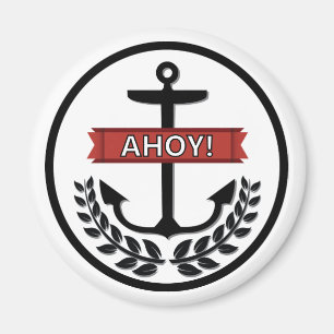 Íman Ahoy - Magnete redondo padrão de 2¼ polegadas