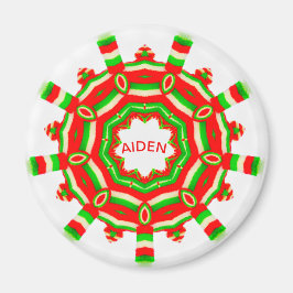 Íman AIDEN ~ Personalizado Roda de Natal Fractal ~