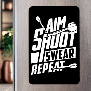 Íman Aim Shoot Swear Repetir - Jogador Engraçado