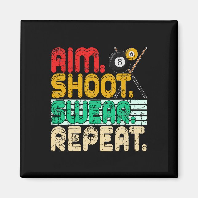Íman Aim Shoot Swear Repetir Retro Snooker Gift Billiar (Frente)