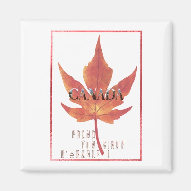 Íman Aimant carrée/Canada Maple Leaf Magnet (Frente)