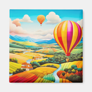 Íman Air Ballon City Concept Abstrato - Cenário Colorid