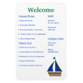 Íman Airbnb Vrbo Sinal de Boas-vindas Modelo Home Magne