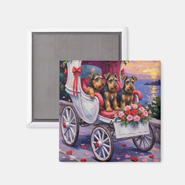 Íman Airedale Dog Valentine's Day  (Front/Back)