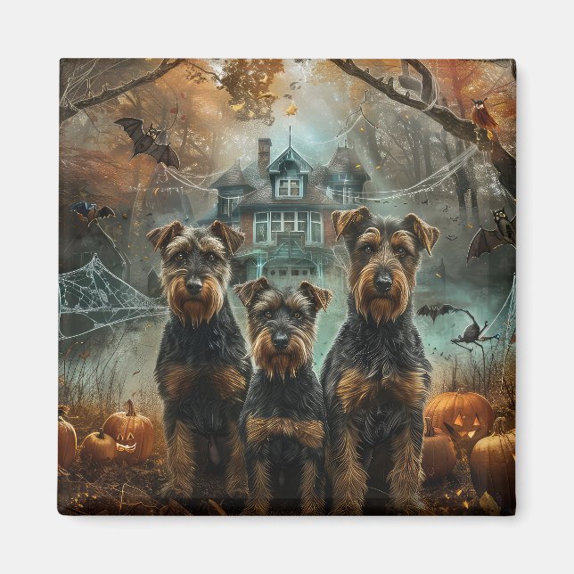 Íman Airedale Halloween Night Doggy Delight (Frente)