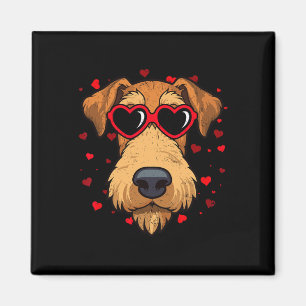 Íman Airedale Terrier Dia dos Namorados Coração Amantes