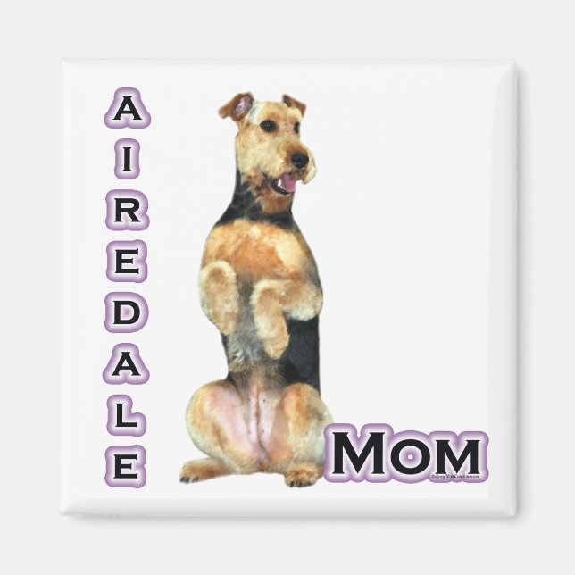 Íman Airedale Terrier Mãe 4 - Magnet (Frente)