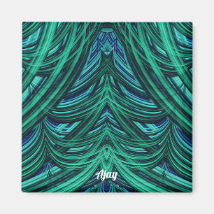 Íman AJAY! ~ 3D Magnett azul Fractal