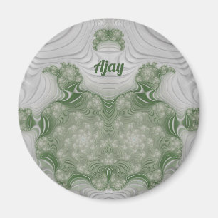 Íman AJAY ~ Branco e Verde ~ Imagem Design surpreendent