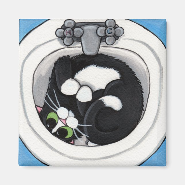 Íman Ajustado Apertado v.2 - Magneta de Gato Whimsical (Frente)