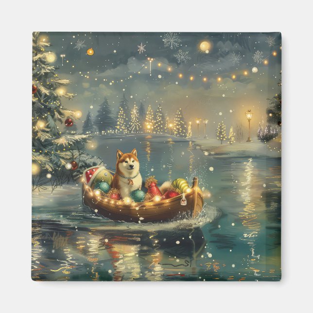 Íman Akita Christmas Festiage Voyage (Frente)