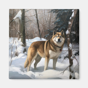 Íman Akita Deixe Nevar Natal