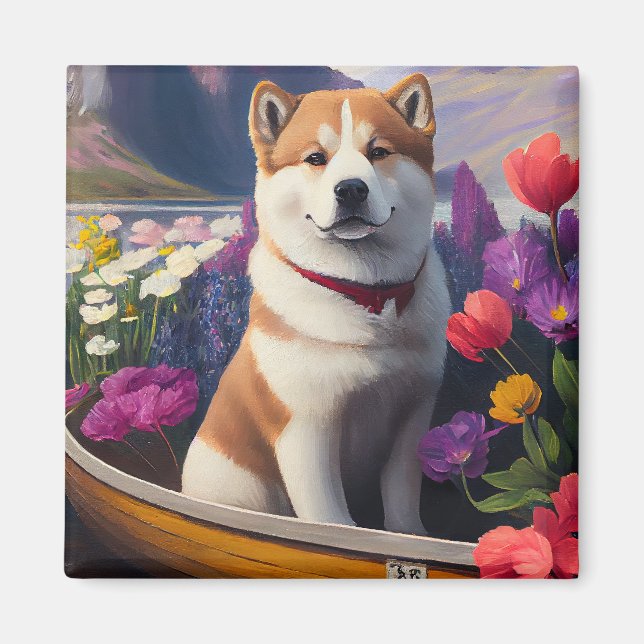 Íman Akita Dog em um Paddle: Uma Aventura Cênica (Frente)