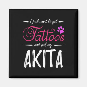 Íman Akita Dog Lover Tattoo Engraçado Cachorro Mãe Dand