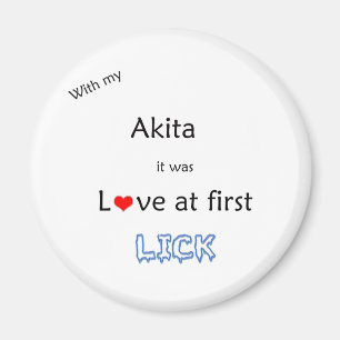 Íman Akita Love in First Lick - Magnet