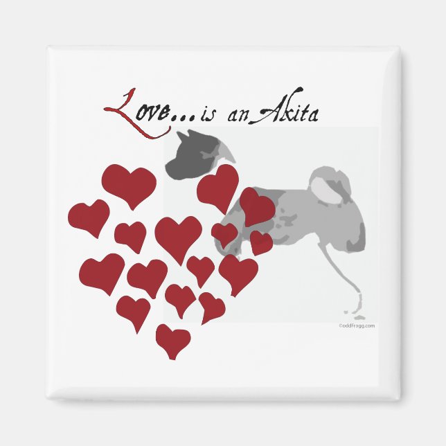 Íman Akita Love Refrigerator Magnet (Frente)