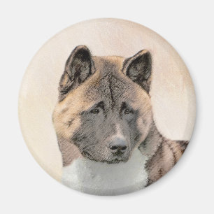Íman Akita Painting - Bela Arte Canina Original