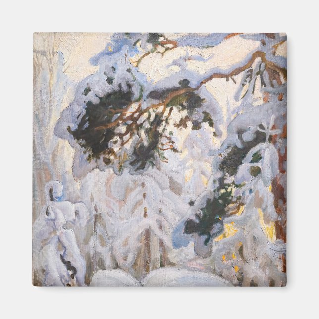 Íman Akseli Gallen-Kallela - Floresta no inverno (Frente)