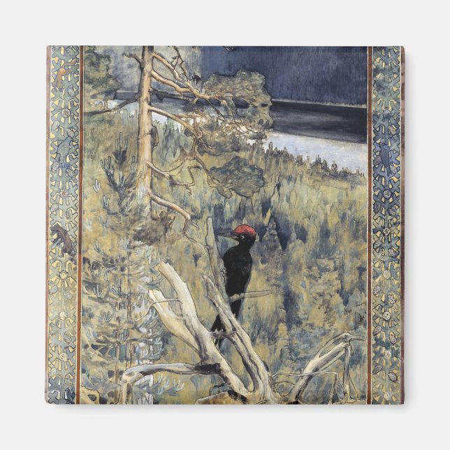 Íman Akseli Gallen-Kallela - Pica-Pau Negro Excelente (Frente)