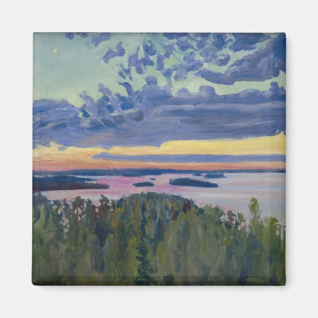 Íman Akseli Gallen-Kallela - Vista sobre um lago em Sun (Frente)