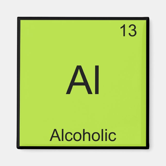 Íman Al - Símbolo de Elemento Químico Alcoólico Diverti (Frente)