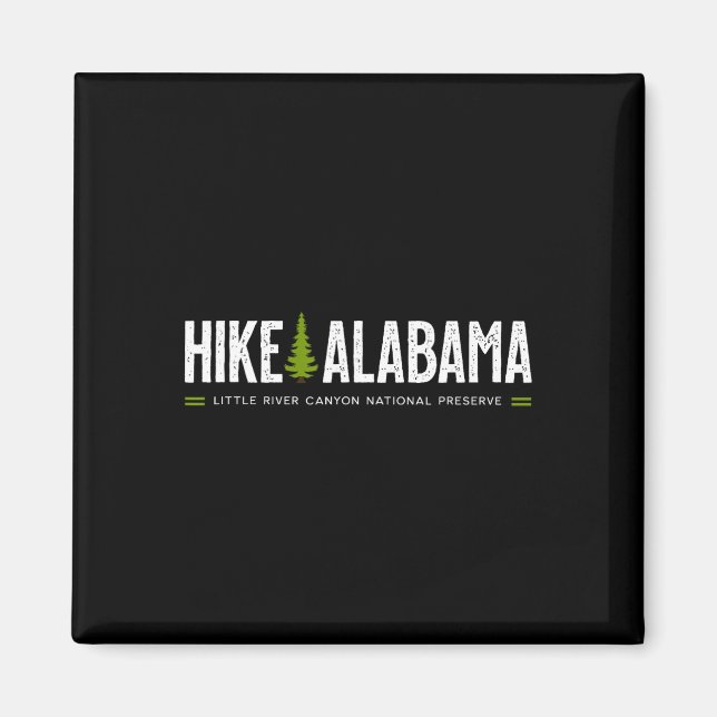 Íman Alabama Hike Little River Canyon Tree Retro Graphi (Frente)
