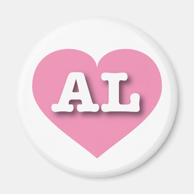 Íman Alabama Pink Heart - Eu amo AL (Frente)