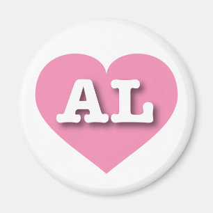 Íman Alabama Solid Pink Heart - Grande Amor