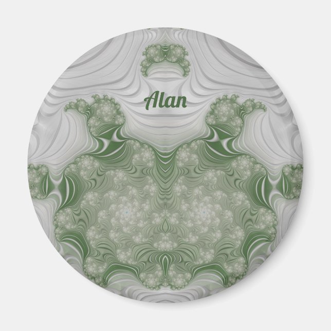 Íman ALAN ~ Branco e Verde ~ Magnet Design surpreendent (Frente)