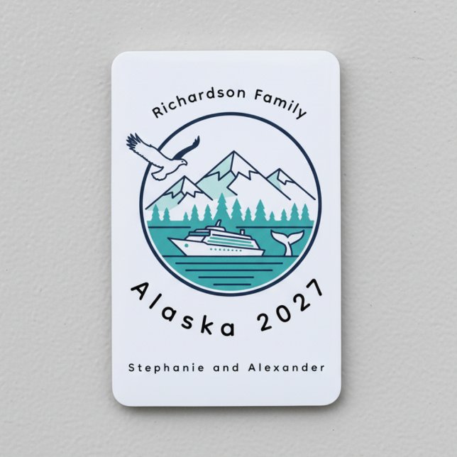 Íman Alaska Cruise Ship Family Magnet Door Marker (Alaska cruise door marker)