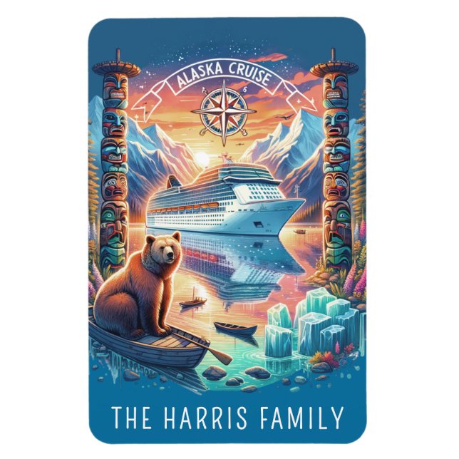 Íman Alaska Cruise Ship Stateroom Magnet (Vertical)