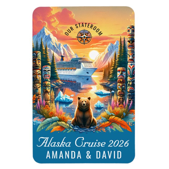 Íman Alaska Cruise Ship Stateroom Magnet (Vertical)
