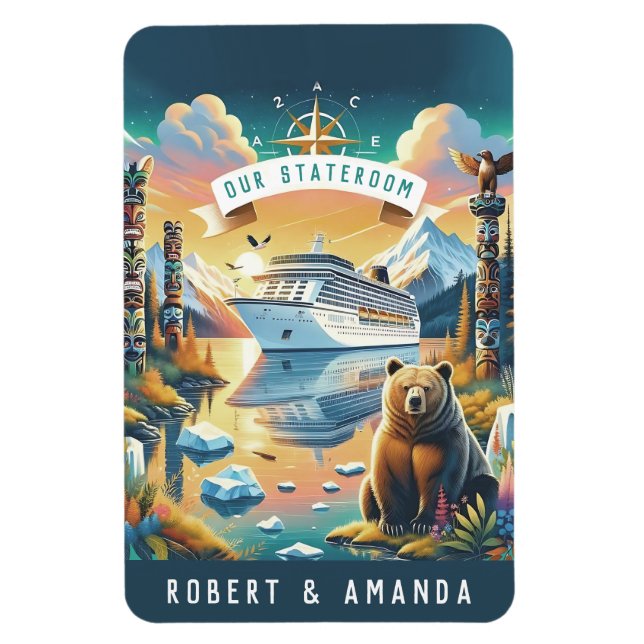 Íman Alaska Cruise Ship Stateroom Magnet (Vertical)