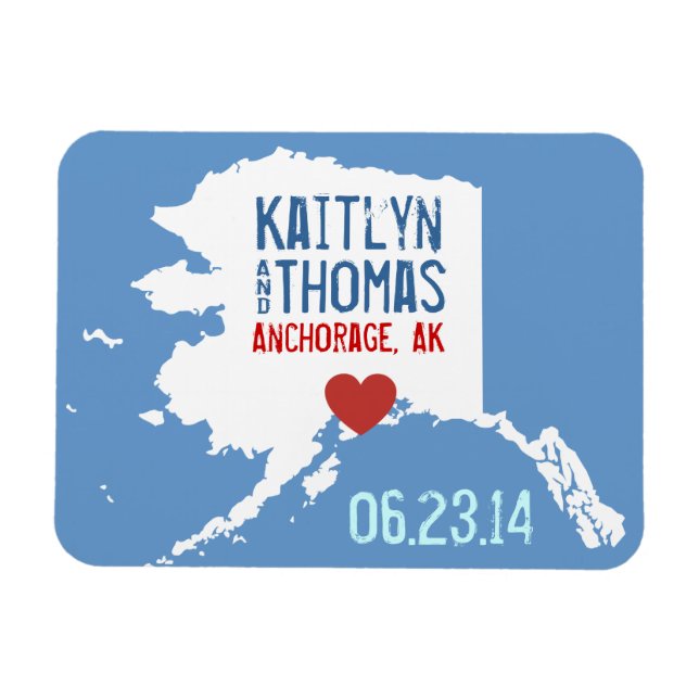 Íman Alaska Salve a Data - Cidade Personalizável (Horizontal)