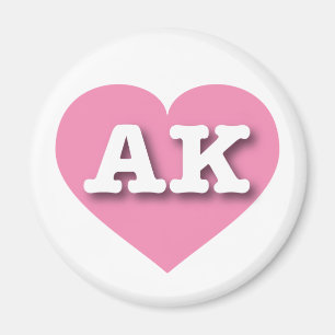 Íman Alaska Solid Pink Heart - Eu adoro AK