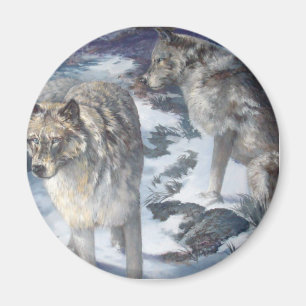 Íman Alaska Wildlife Wolf Pair Magnet