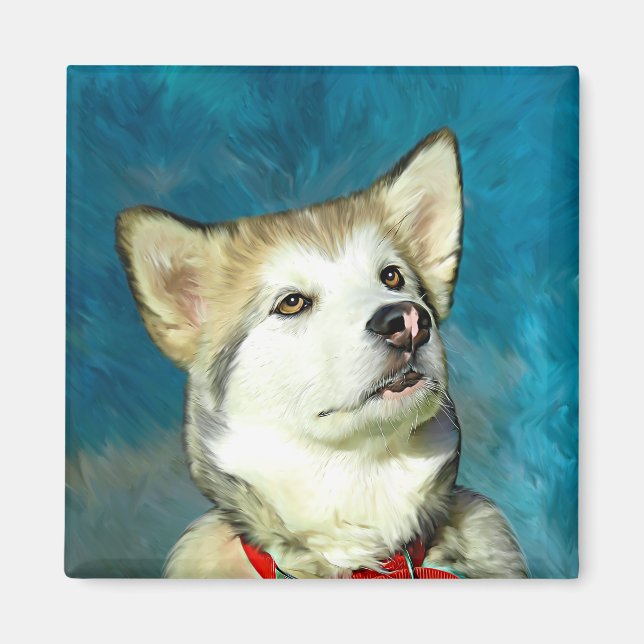 Íman Alaskan Malamute Dog Art (Frente)