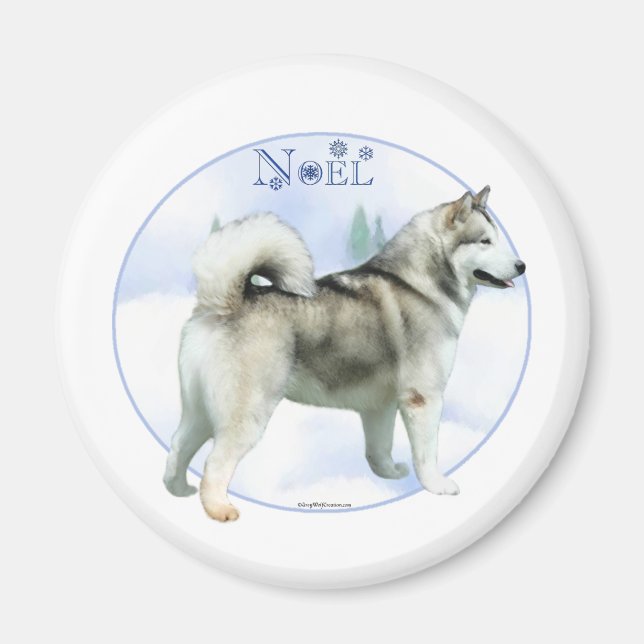 Íman Alaskan Malamute Noel - Magnet (Frente)
