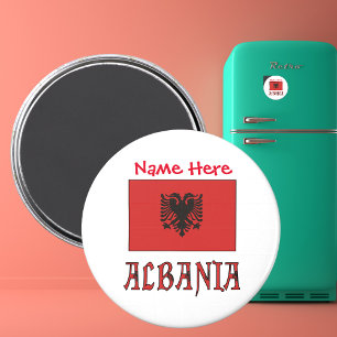 Íman Albânia e Personalização Vermelha da Bandeira Alba