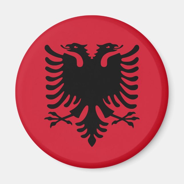Íman Albânia Flag Magnet (Frente)