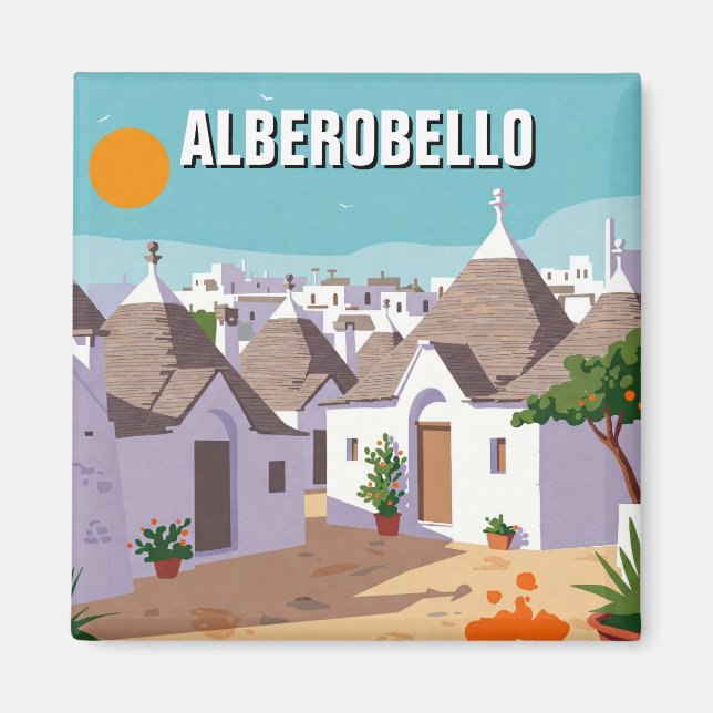 Íman Alberobello Itália Trulli casa Viagem abstrato (Frente)